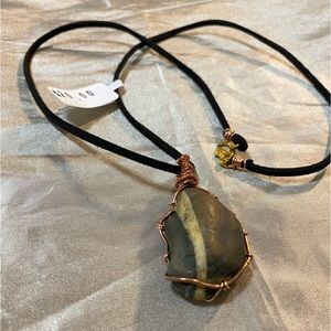 Earth stone, jewelry necklace, hand made